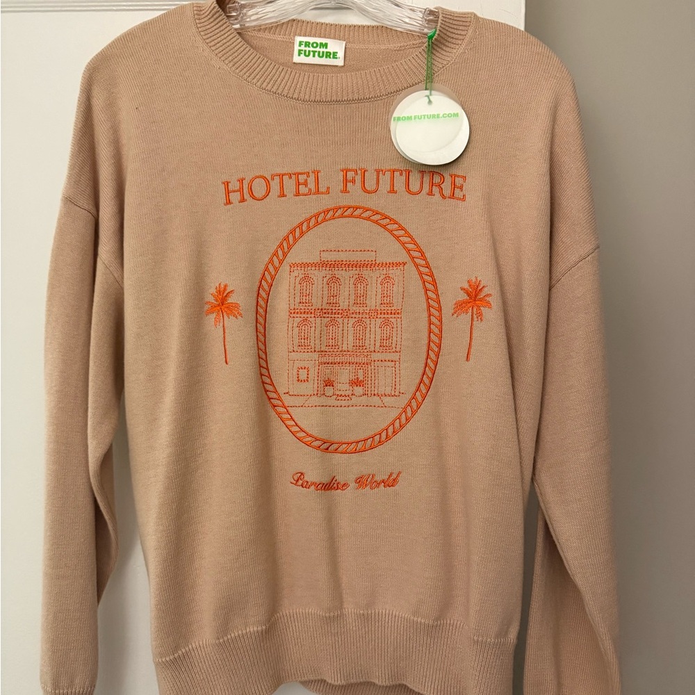 Women's Tan Sweater - Hotel Future Design
